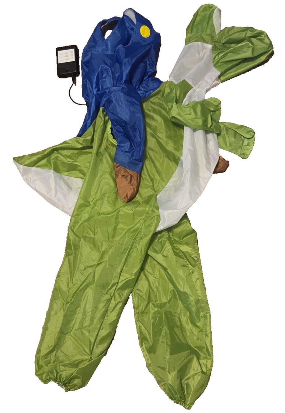 Super Mario Bros Mario Riding Yoshi Inflatable Halloween Costume Kids Youth 6+